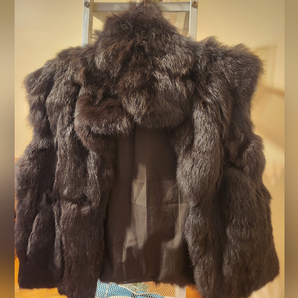 Adrienne Landau Dark Brown Faux Fur Vest